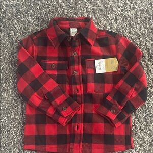 Red and Black Plaid Kids Shirt